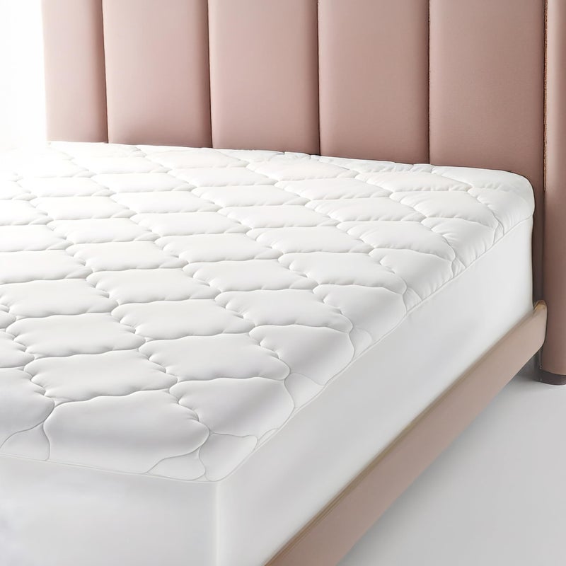 Micropuff Fitted Mattress Pad  Full XL Size Mattress Pad  Soft and Comfortable Fitted Mattress Protector  Mattress Cover Stretches up to 12 Inches Deep  Easy to Wash