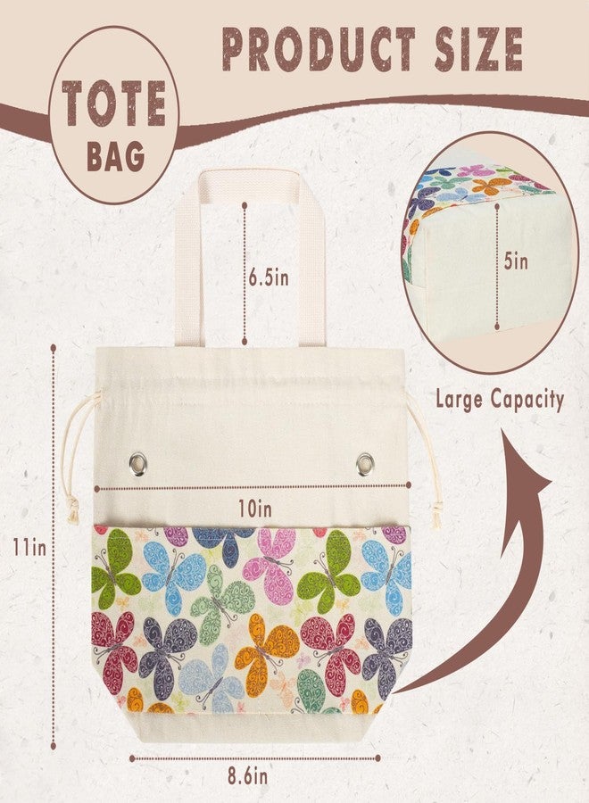 TOGETRUE Yarn Bag, Knitting Crochet Tote Bag, Yarn Storage Bags Organizer, Crochet bags for Crocheting Project, Store Skein Ball, Short Knitting Needle (Butterfly) - Image 4