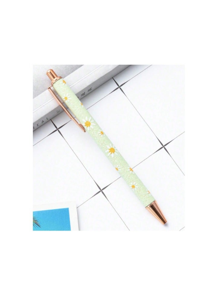Heya Tria light green decorated flowers glitter pen