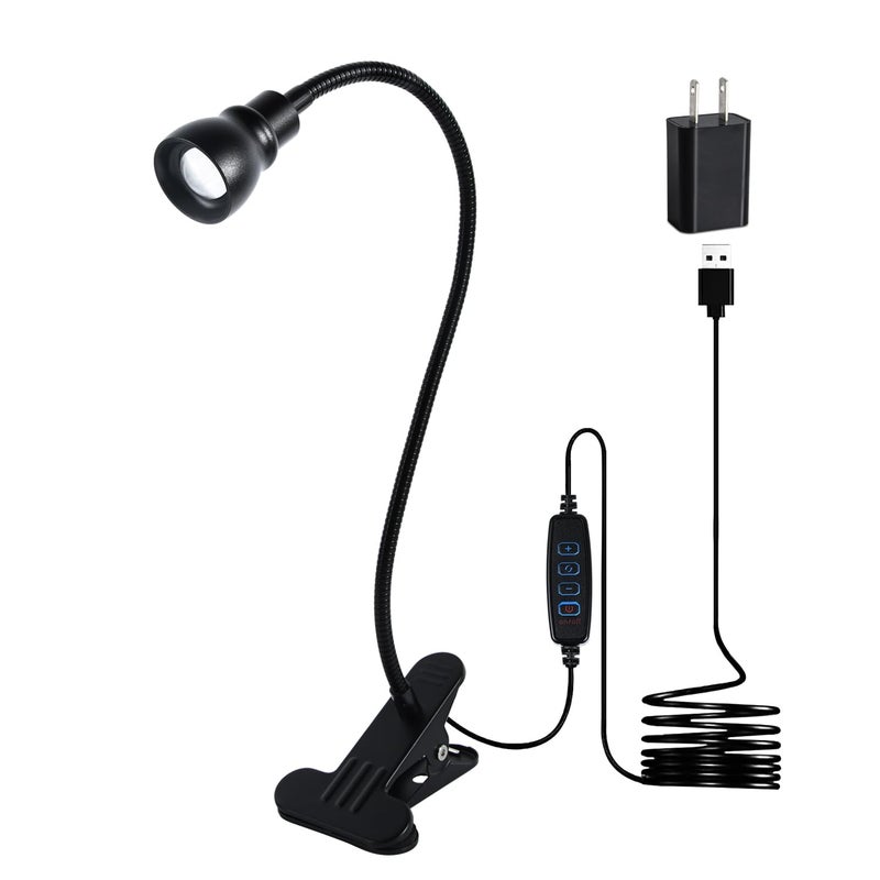 CeSunlight Zoomable Clip on Light, Clamp Reading Light for Dorm Bed Headboard, Dimmable Spotlight with 3 Color Temperature Options, 10 Dimmable Brightness Levels, Adjustable Beam Angle - Image 1