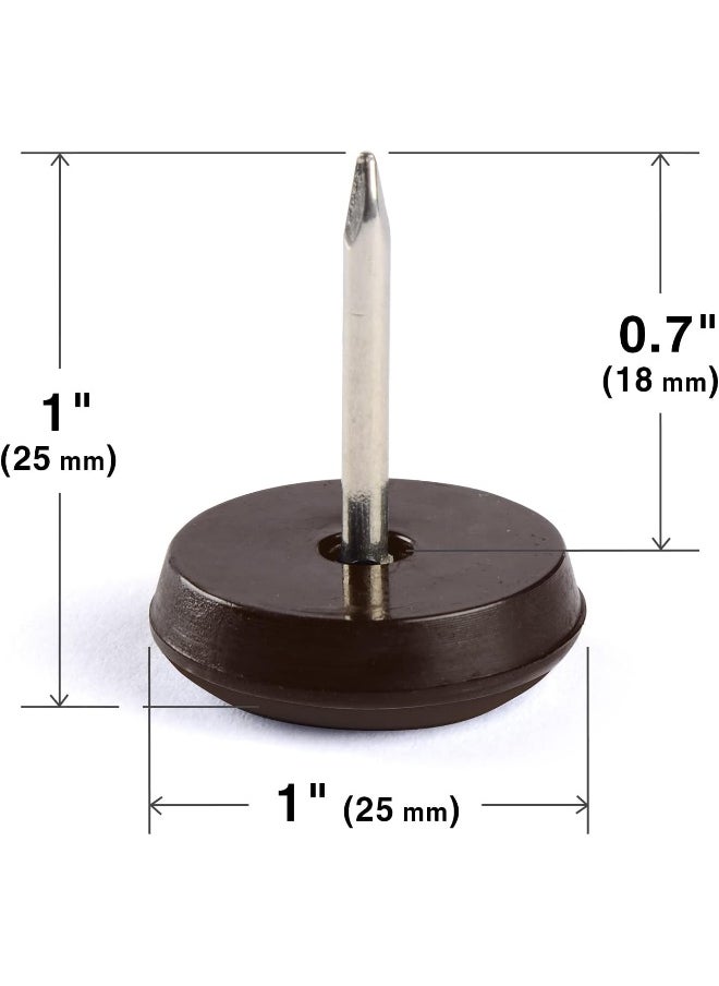 X-Protector Chair Glides – 1 Inch Furniture Glides 40 Pieces – Brown Nail-On Chair Sliders – Premium Chair Leg Floor Protectors  - Image 1