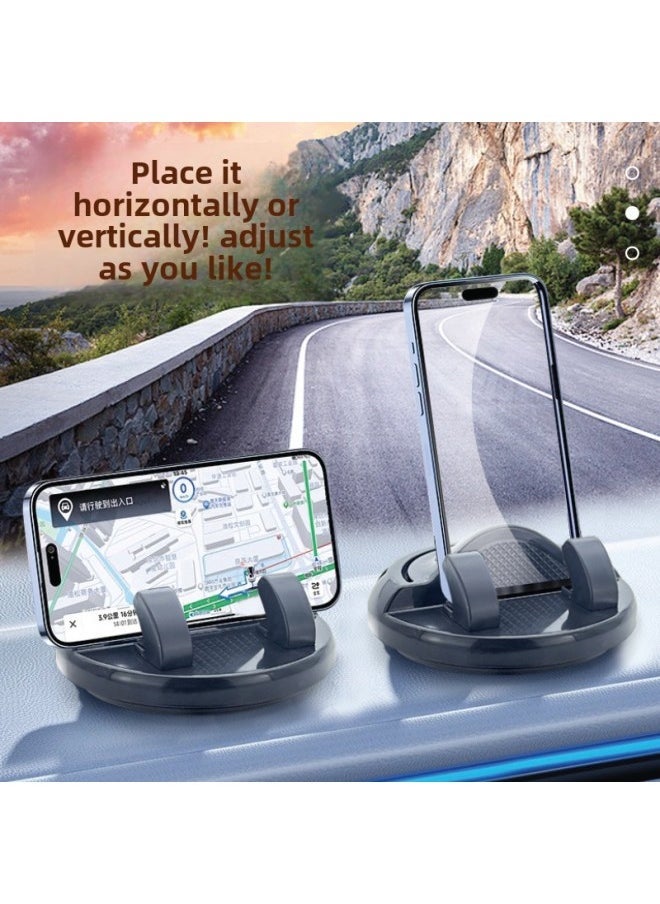Car Instrument Panel, Mobile Phone Bracket, Center Console, Stick-on Multifunctional 360 ° Rotating Temporary Parking Number Plate-Color:Q8 Car Number Plate [silver] Small Size