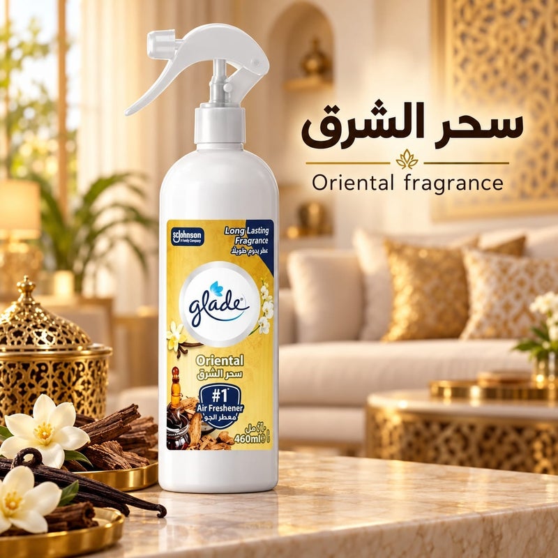 Glade Air Freshener Spray, Oriental Scent, 460ml - Image 2