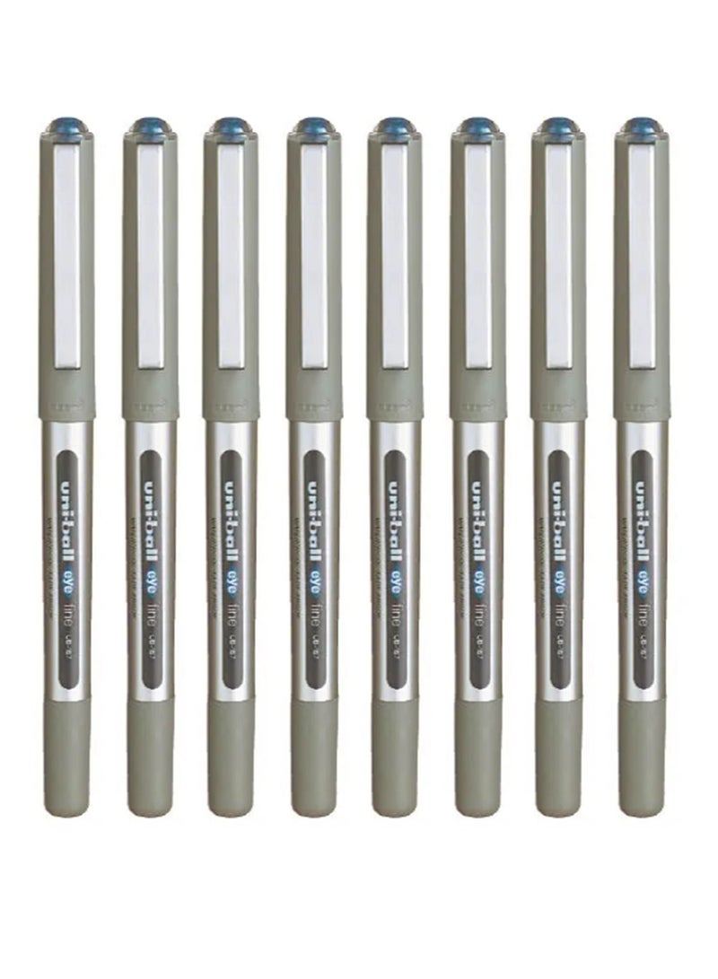 Uniball 8-Piece Eye Fine Roller Pen 0.7mm Tip Blue Ink - Image 2
