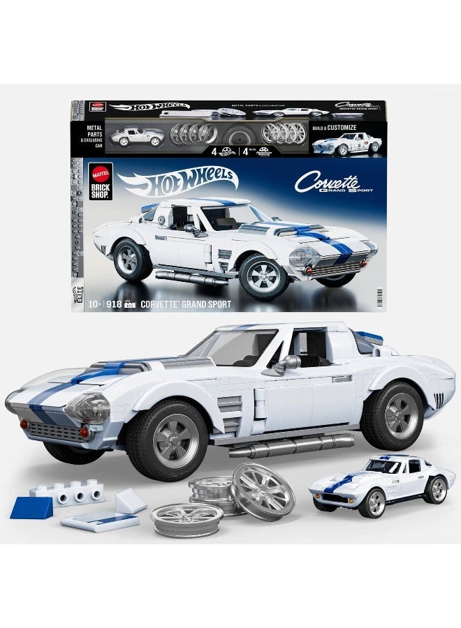 Hot Wheels مجموعة بناء ماتيل بريك شوب هوت ويلز كورفيت غراند سبورت (1:16، 918 قطعة) - Image 2