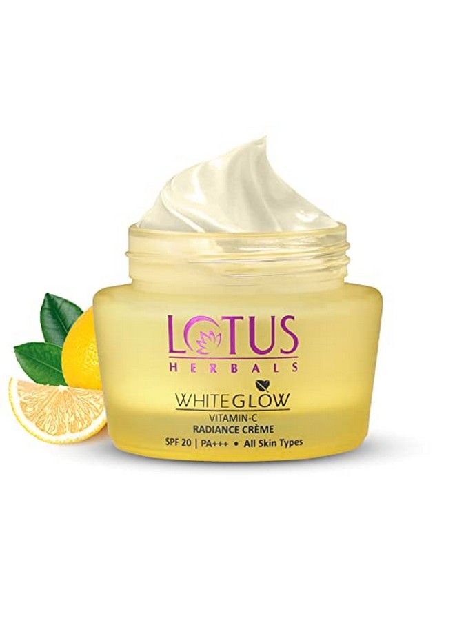 LOTUS HERBALS Whiteglow Vitamin C Radiance Cream ; Spf 20 ; For Dark Spots & Dull Skin ; Anti Pollution ; 50G  - Image 1