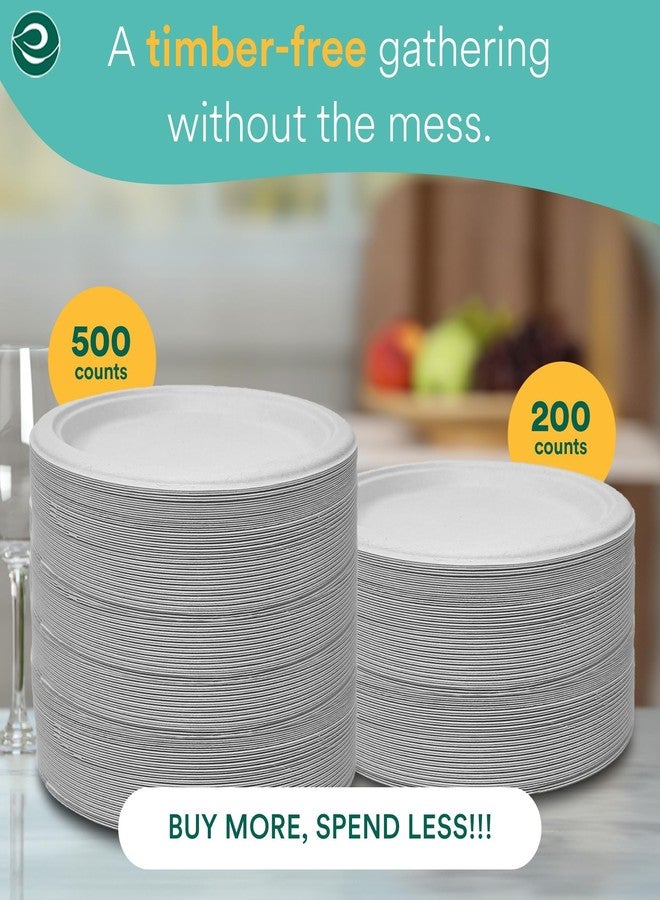 ECO SOUL [ 6 Inch, 100 Count ] Disposable Bagasse Plates | Eco-Friendly, Biodegradable, Sugarcane Paper Plates | for Serving Dinner | Birthday, Wedding & Party - Image 4