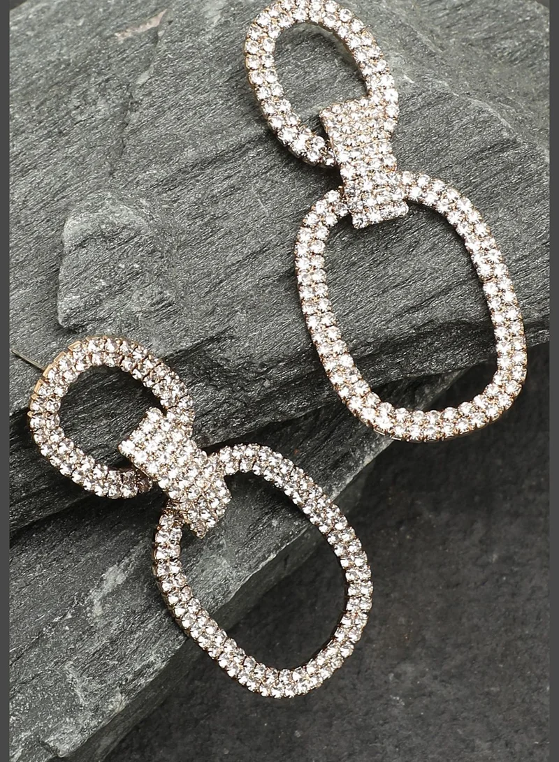 SOHI Gold Plated Party Designer Stone Drop Earring For Women