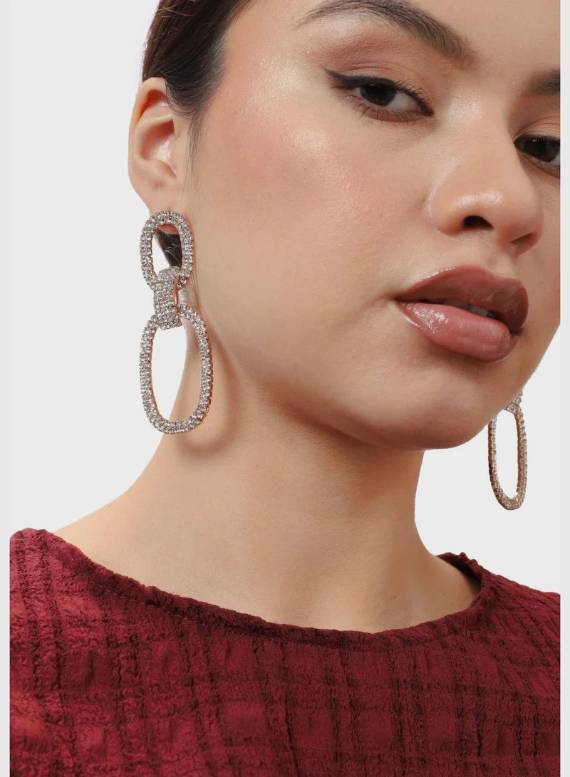 SOHI Gold Plated Party Designer Stone Drop Earring For Women