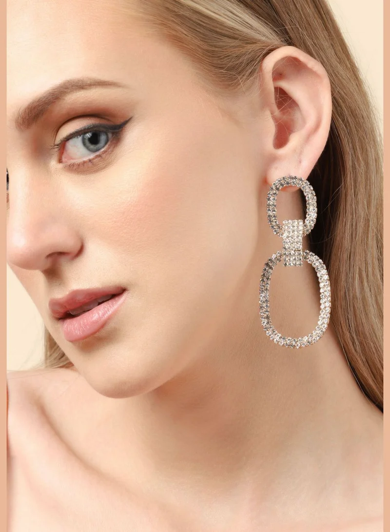 SOHI Gold Plated Party Designer Stone Drop Earring For Women