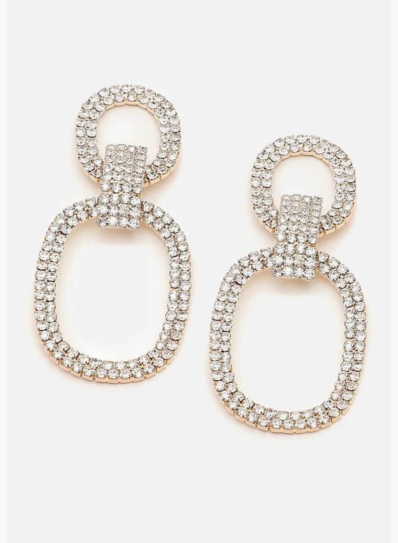 SOHI Gold Plated Party Designer Stone Drop Earring For Women