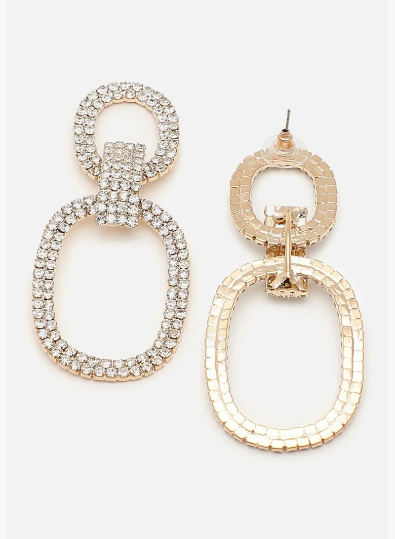 SOHI Gold Plated Party Designer Stone Drop Earring For Women