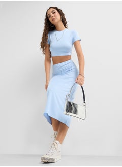 Ginger Fitted Crew Neck T-Shirt & Maxi Skirt Set  - Image 5