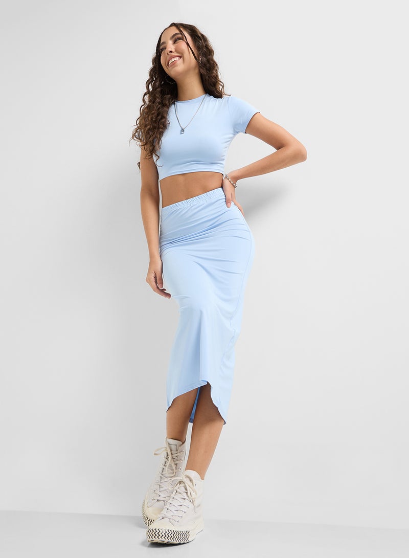 Ginger Fitted Crew Neck T-Shirt & Maxi Skirt Set - Image 1