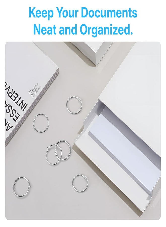 OWLKELA 1 Inch Binder Rings (50 Pack), Nickel-Plated Metal Rings, Includes Key Ring Clip and Hole Puncher, Key Rings Great for DIY Projects, File Organization and Crafts - Image 5