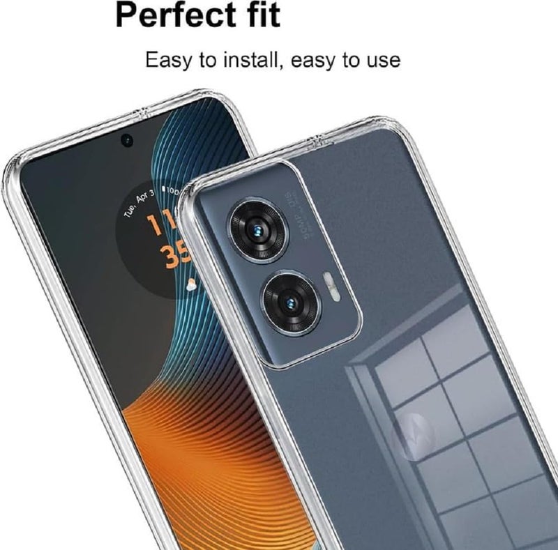 Nishtech for Moto G85 5G, Moto Edge 50 Fusion 5G Premium Transparent Hybrid Soft Slim Dust Proof Back Case Cover with Camera Protection - Image 3