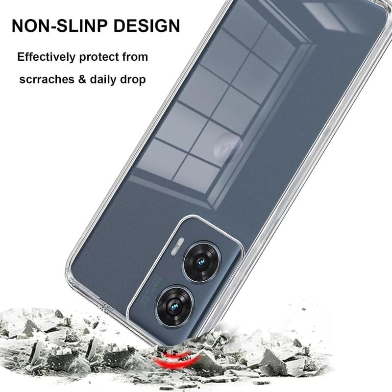 Nishtech for Moto G85 5G, Moto Edge 50 Fusion 5G Premium Transparent Hybrid Soft Slim Dust Proof Back Case Cover with Camera Protection - Image 4