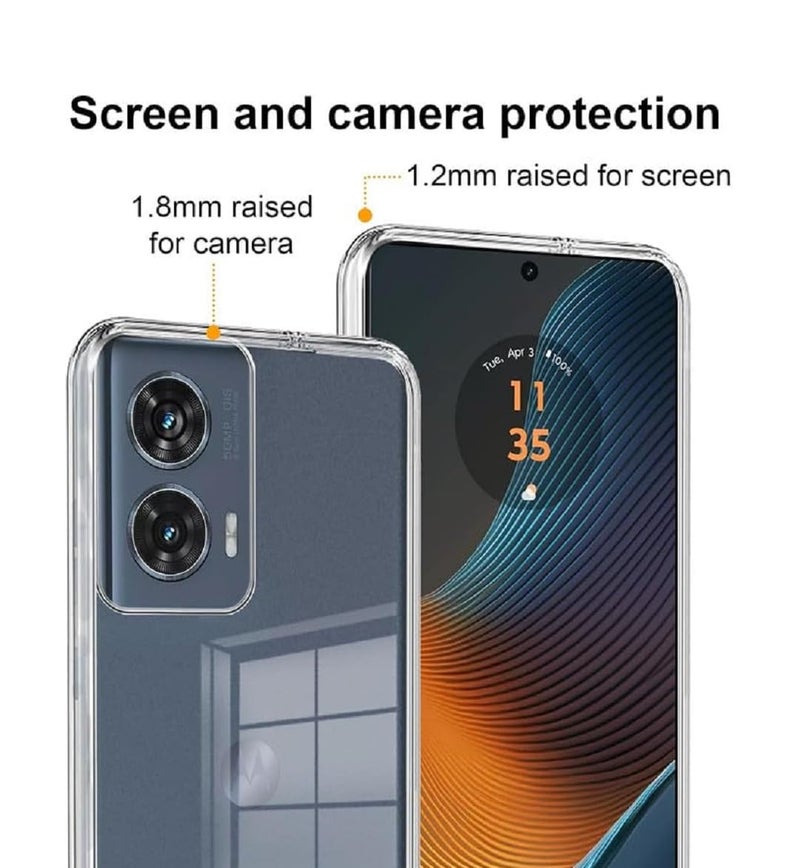Nishtech for Moto G85 5G, Moto Edge 50 Fusion 5G Premium Transparent Hybrid Soft Slim Dust Proof Back Case Cover with Camera Protection - Image 2