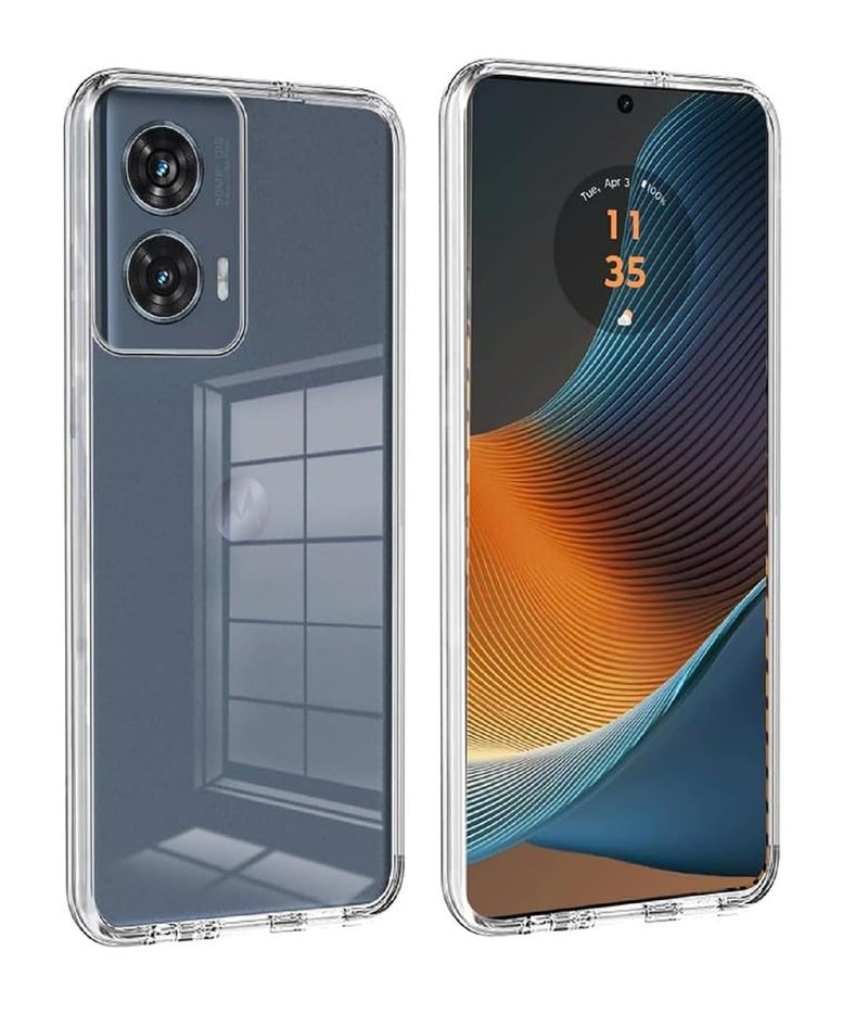 Nishtech for Moto G85 5G, Moto Edge 50 Fusion 5G Premium Transparent Hybrid Soft Slim Dust Proof Back Case Cover with Camera Protection - Image 1