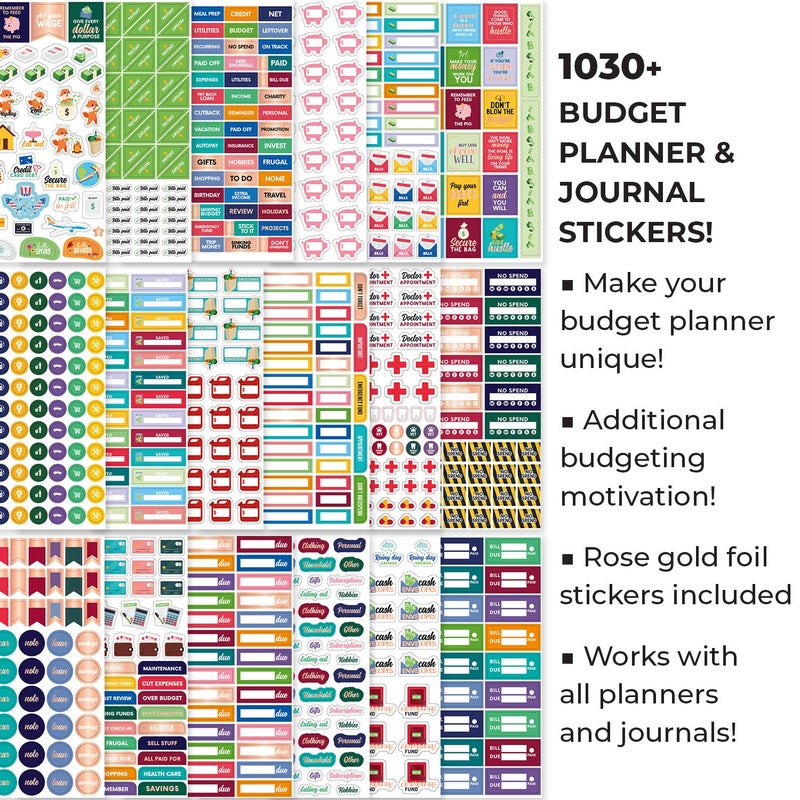 Clever Fox Budget Stickers by Clever Fox - 18 Sheets Set of 1030+ Unique Budget Planner Stickers for Your Monthly, Weekly & Daily Planner, Budget Planner, Calendar or Journal, Budget Sticker Book (Budget Pack) - Image 2