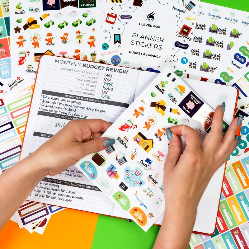 Clever Fox Budget Stickers by Clever Fox - 18 Sheets Set of 1030+ Unique Budget Planner Stickers for Your Monthly, Weekly & Daily Planner, Budget Planner, Calendar or Journal, Budget Sticker Book (Budget Pack) - Image 3