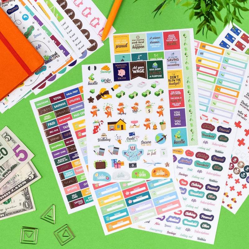 Clever Fox Budget Stickers by Clever Fox - 18 Sheets Set of 1030+ Unique Budget Planner Stickers for Your Monthly, Weekly & Daily Planner, Budget Planner, Calendar or Journal, Budget Sticker Book (Budget Pack) - Image 5