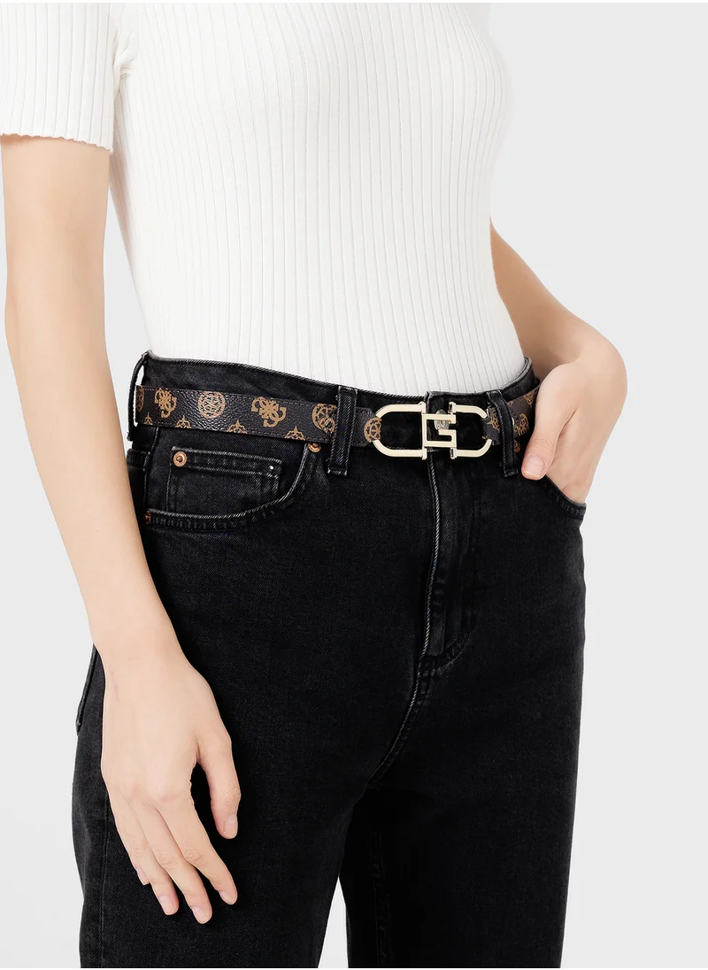 GUESS Logo Detailed None Allocated Hole  Belt