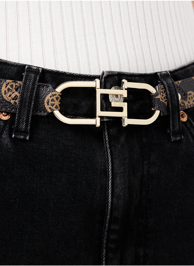 GUESS Logo Detailed None Allocated Hole  Belt