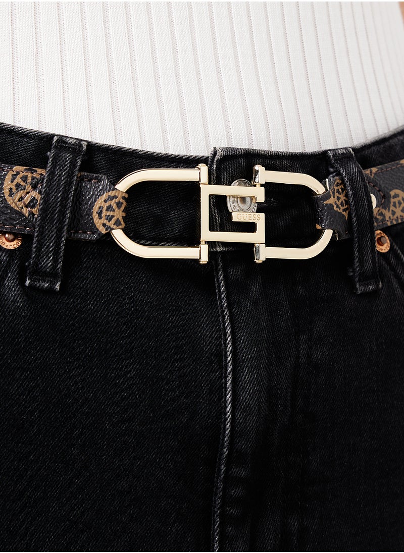 GUESS Logo Detailed None Allocated Hole  Belt  - Image 4