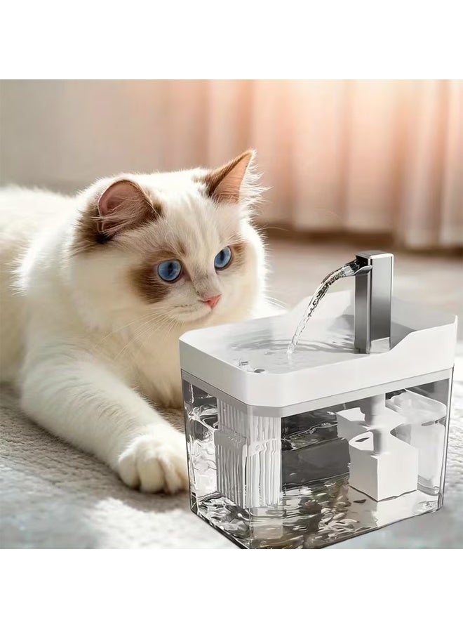 بيوينتي جديد 1.5L / 50oz كبيرة القدرة الحيوانات الأليفة موزع المياه ، القطة والحيوانات الأليفة موزع المياه / لعبة الحيوانات الأليفة ، USB Powered ، خالية من البطارية ، تشغيل هادئ / آمن وموثوق به / إمدادات المياه الدورية التلقائية ، هدايا العطلة المثالية ، الهدية المثالية لأصحاب الحيوانات الأليفة - Image 1