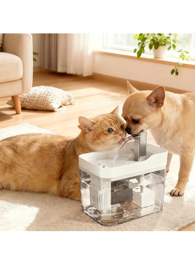 بيوينتي جديد 1.5L / 50oz كبيرة القدرة الحيوانات الأليفة موزع المياه ، القطة والحيوانات الأليفة موزع المياه / لعبة الحيوانات الأليفة ، USB Powered ، خالية من البطارية ، تشغيل هادئ / آمن وموثوق به / إمدادات المياه الدورية التلقائية ، هدايا العطلة المثالية ، الهدية المثالية لأصحاب الحيوانات الأليفة - Image 3