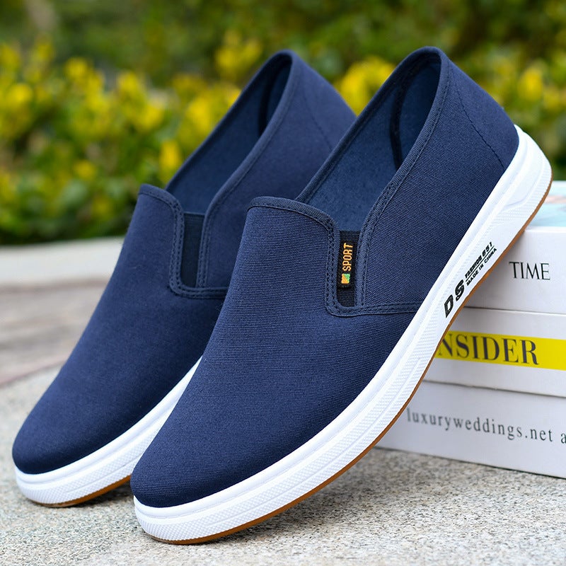 Men's Cotton Canvas Slip-On Shoes Breathable Soft Sole - Image 2