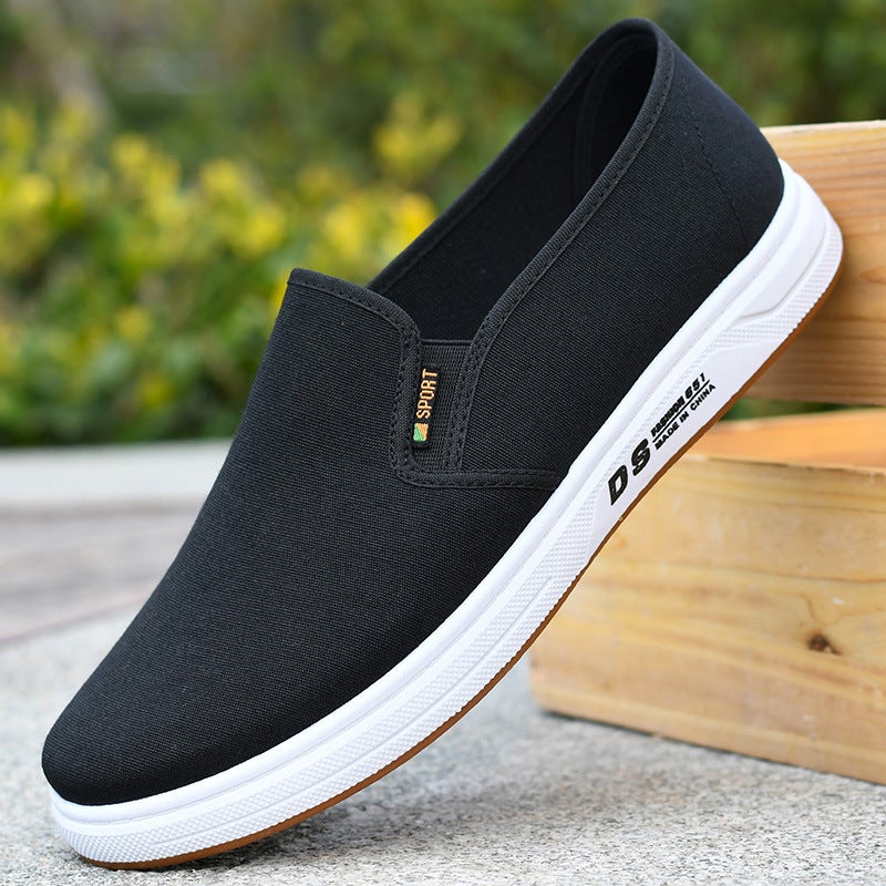 Men's Cotton Canvas Slip-On Shoes Breathable Soft Sole - Image 1