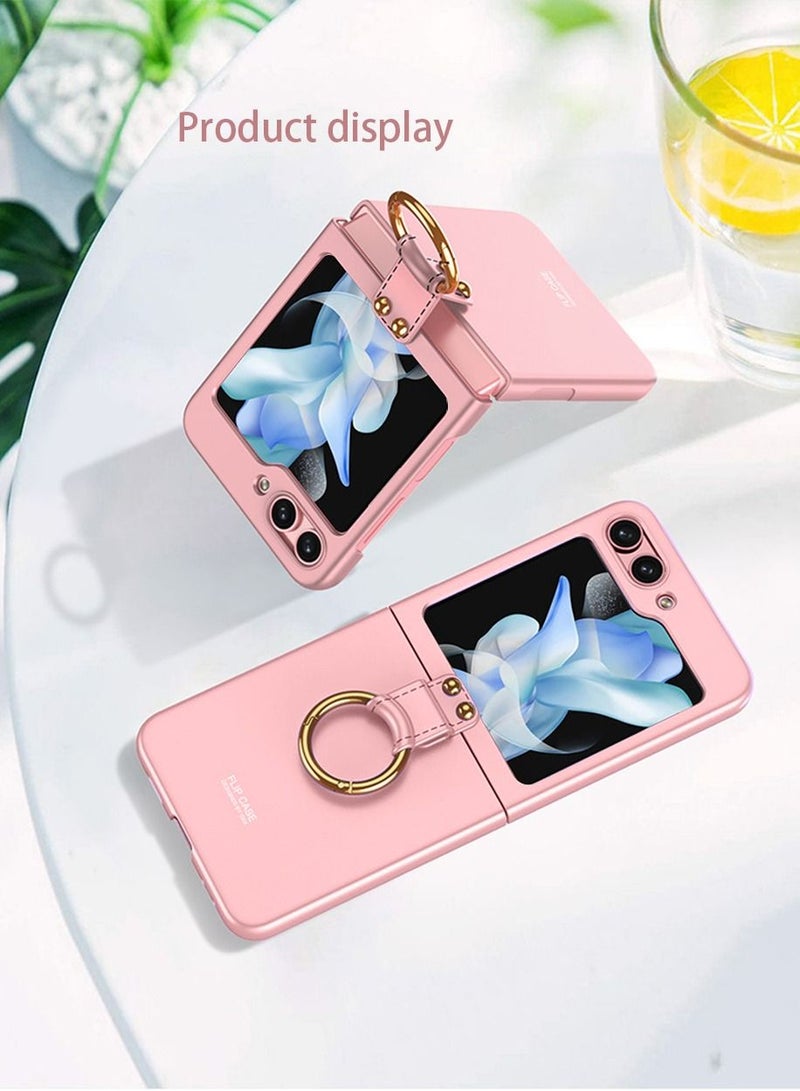 GKK Samsung Galaxy Z Flip 5 case, Z Flip 5 Screen Protector with ring case, shockproof ultra-thin hard PC+PU Back Cover with bracket protective cover for Galaxy Z Flip 5 5G - Image 4
