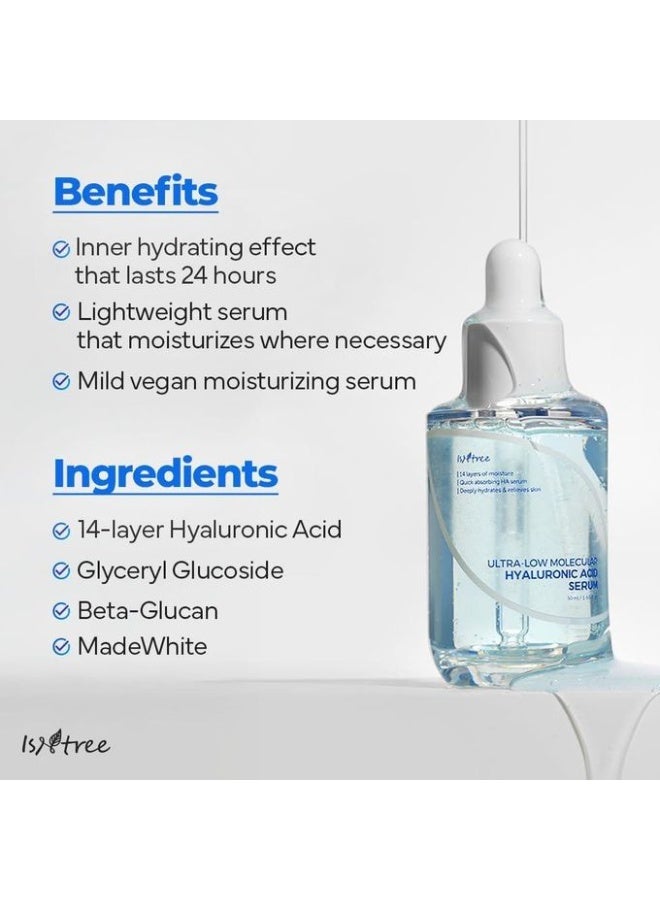 ايسنتري ISNtree اي اس ان تري سيروم حمض الهيالورونيك الجزيئي منخفض للغاية 50 مل 1.69 اونصة سائلة | سريع الامتصاص | يرطب البشرة وينعمها بعمق جميع أنواع للنساء لنوع كل الأنواعة - Image 5