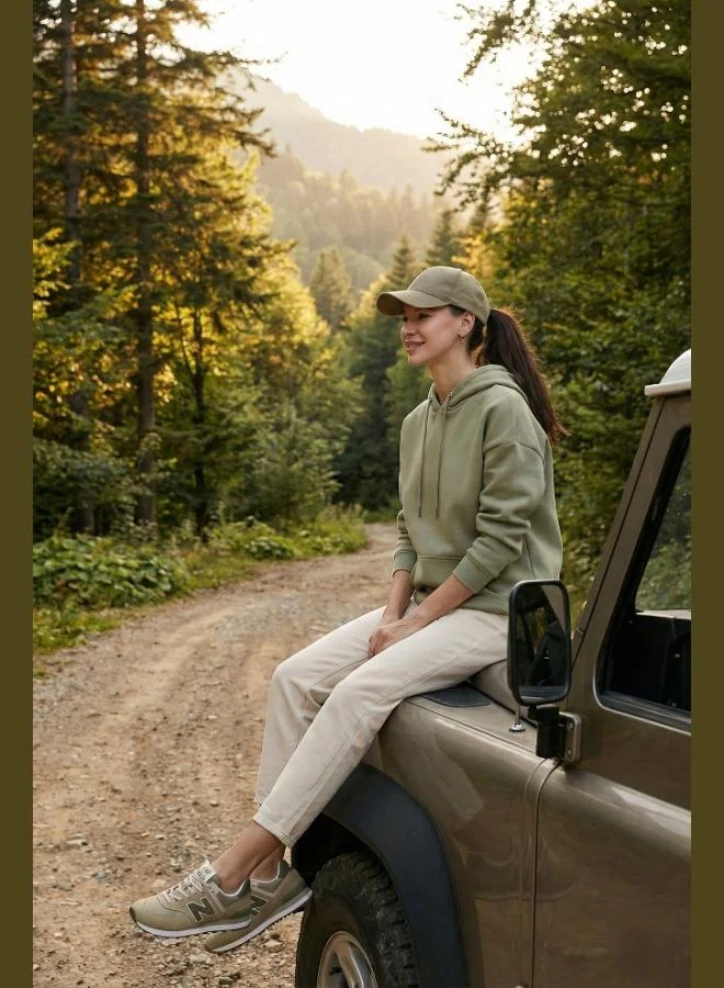 Lela Lela Regular Fit Cotton Hooded Collar Brushed Winter Sweatshirt Women's SWEAT 5863854