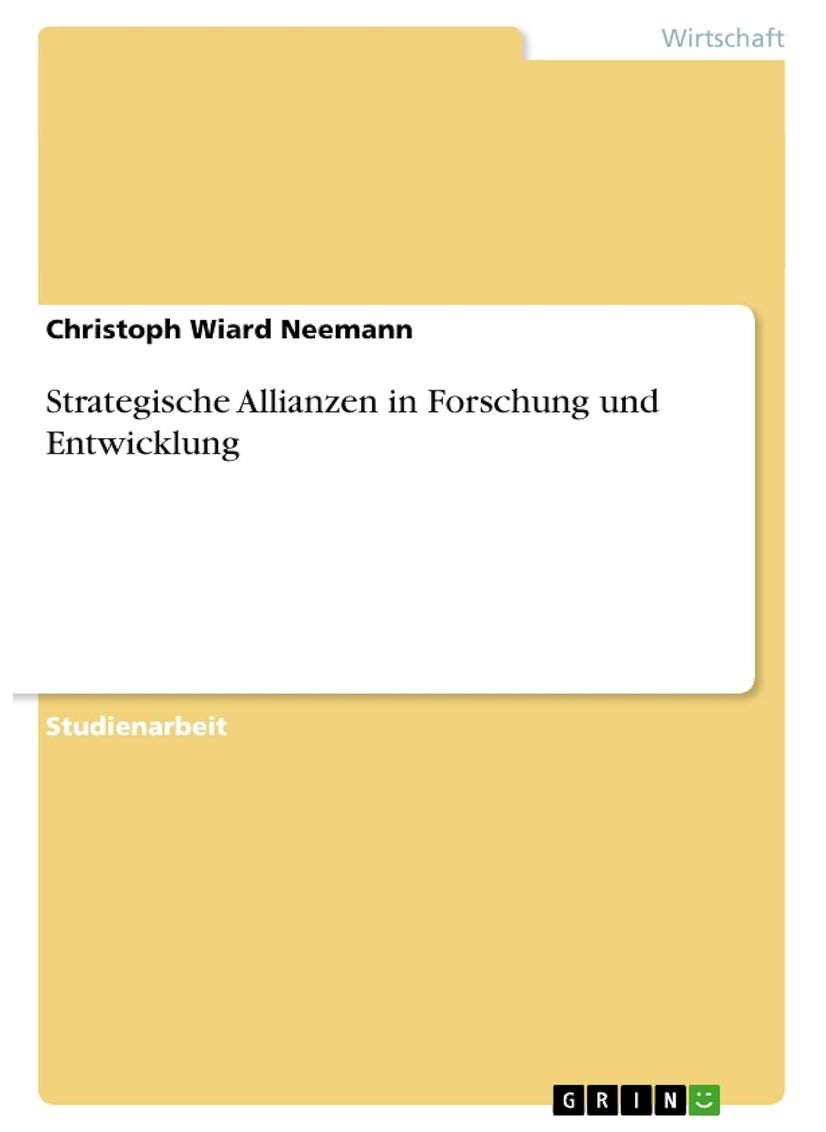 Strategische Allianzen in Forschung und Entwicklung 