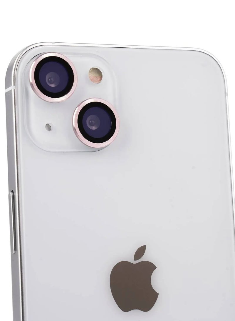 ديفيا Gemstone Lens Protector (2pcs) Compatible for iPhone 13 (6.1") Aluminum Alloy + Tempered Glass Camera Lens Protector, Explosion-proof & Scratchproof - Pink - Image 2