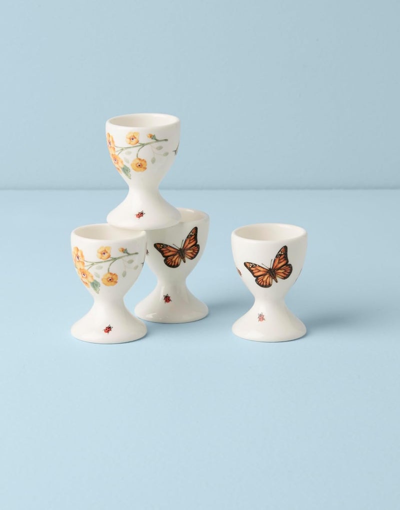 LENOX 894111 Butterfly Meadow Footed Egg Cups, Set of 4, Easter Serveware - Image 2