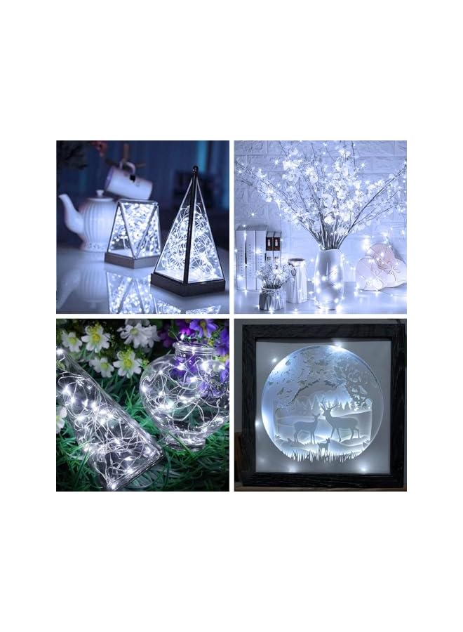 The Bros 12 Pcs LED White Fairy Lights Battery Operated, 7ft 20LED Mini String Lights, Waterproof Firefly Starry Bottle Lights, Ideal for Mason Jar, DIY Wedding, Party, Bedroom, Patio, Vase Centerpieces Decor - Image 3