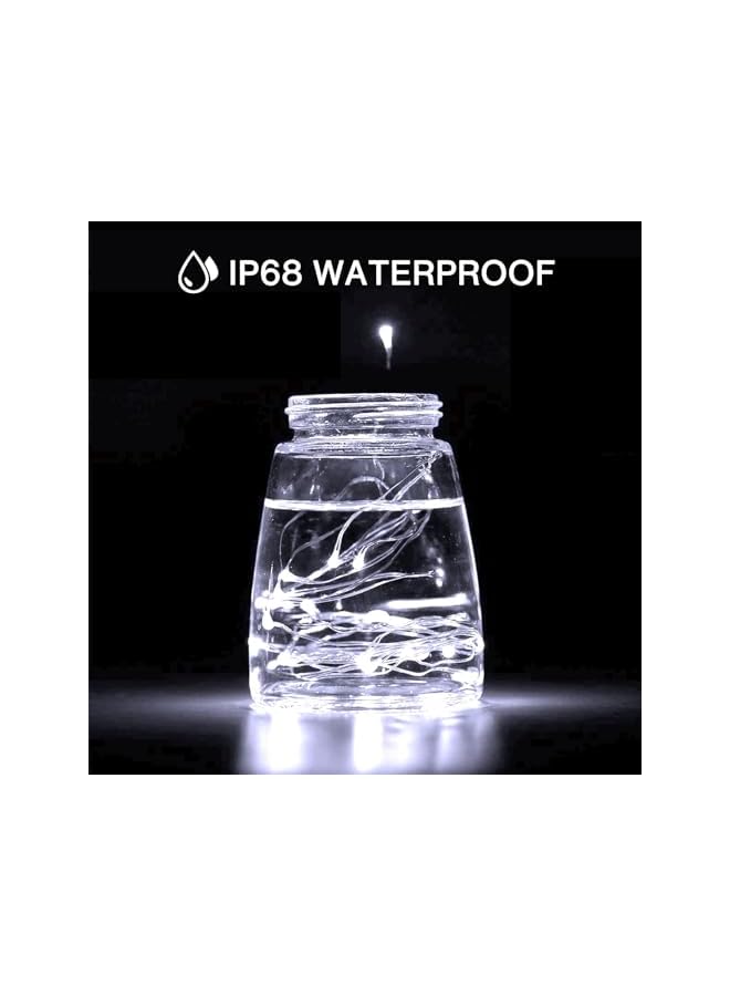 The Bros 12 Pcs LED White Fairy Lights Battery Operated, 7ft 20LED Mini String Lights, Waterproof Firefly Starry Bottle Lights, Ideal for Mason Jar, DIY Wedding, Party, Bedroom, Patio, Vase Centerpieces Decor - Image 5