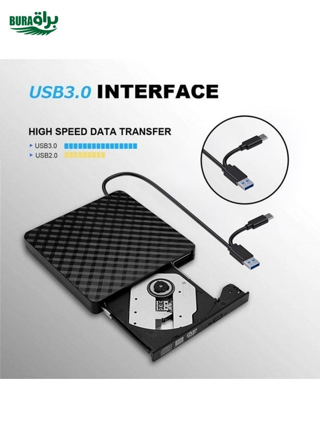 BURAQ BT699 USB / Type-C External Optical Drive Case Laptop DVD Burner Portable Slim Disc Player  - Image 4