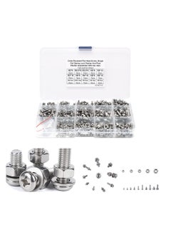 KASTWAVE 4 Pieces Cross Pan Head Screws Nuts, Stainless Steel 34 Cross Screws with Washers Assortment Kit (M2 M2.5 M3 M4 M5), for Home and Office Appliance  - Image 1