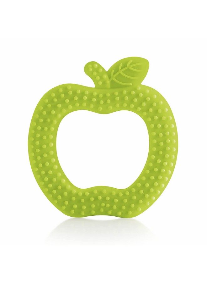 Beebaby Apple Fruit Shape Soft Silicone Teether For 3 6 Months With Carrying Case Bpa Free Teething Toy For Babies With Textured Surface For Soothing Gums. 100% Food Grade (Apple Green) - Image 1