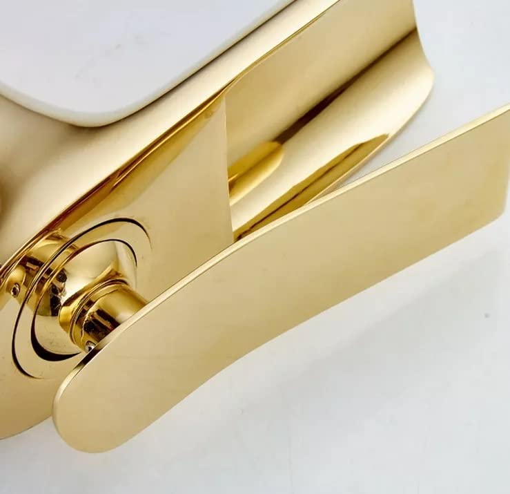 Marcoware Brass U2212 Antique Single Lever Basin Mixer with Hot Cold Connection Hoses Gold Polished Finish - Image 2