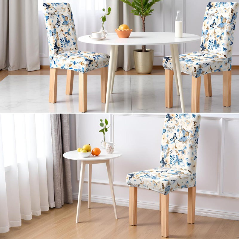 Dioxide High Stretch Chair Covers for Dining Chairs, Washable Dining Chair Covers Set of 6, Soft Kitchen Chairs Seat Covers, Parsons Chair Slipcovers Protectors for Home Hotel Restaurant Banquet - Image 3
