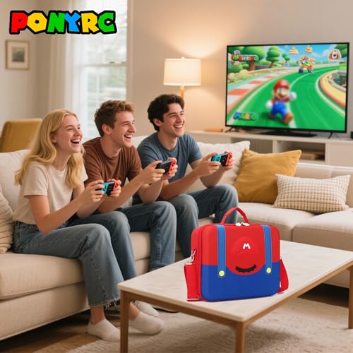 PONYRC Mario Carrying Case for Nintendo Switch 2 (2025), Large All in One Hard Travel Case with Game Card Slots, Portable Full Protection Carry Bag for Switch 2 Console, Pro Controller and Accessories - Image 5