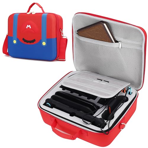 PONYRC Mario Carrying Case for Nintendo Switch 2 (2025), Large All in One Hard Travel Case with Game Card Slots, Portable Full Protection Carry Bag for Switch 2 Console, Pro Controller and Accessories - Image 1