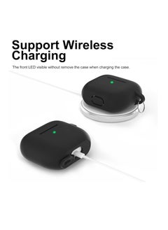Aookay For Apple Airpod 4/Airpods 4th Generation/Airpod 4th Gen Case Cover with Keychain, Full Protective Silicone Case Accessories , Front LED Visible (Black)  - Image 5