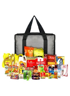 Kuber Industries Kuber Industries Rexine Shopping Bags/Grocery Bag for Carry Grocery, Fruits, Vegetable with Handles (Grey) 54KM4017  - Image 5